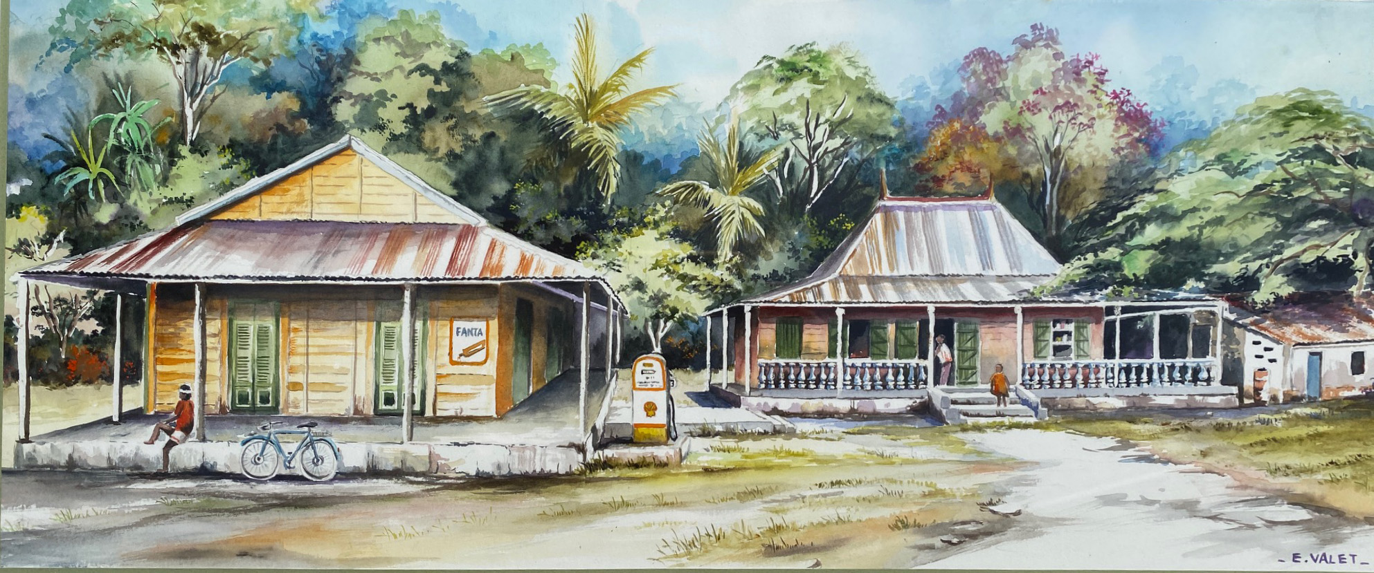 Eric VALET-chez Bob et Louison ( aquarelle )