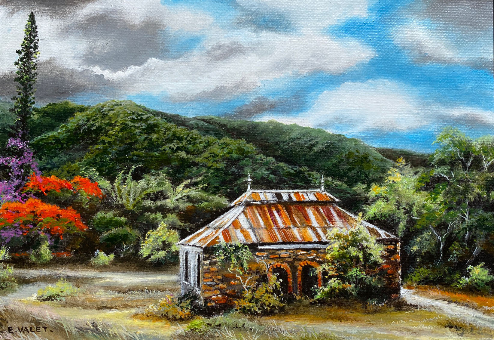 Eric VALET-la Fô Gacheu ( acrylique sur toile )