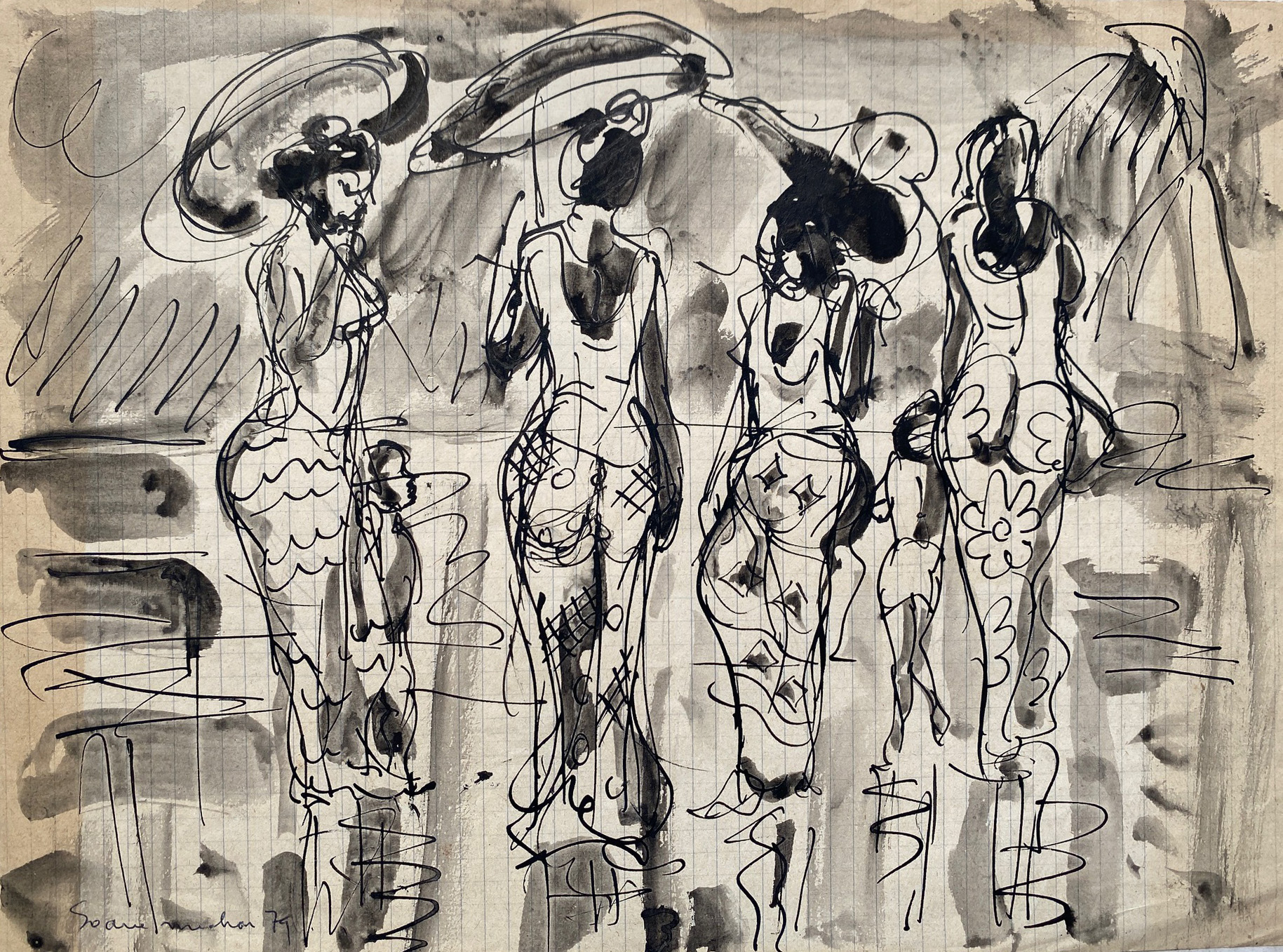 Encre sur papier ( Michon Tahiti )