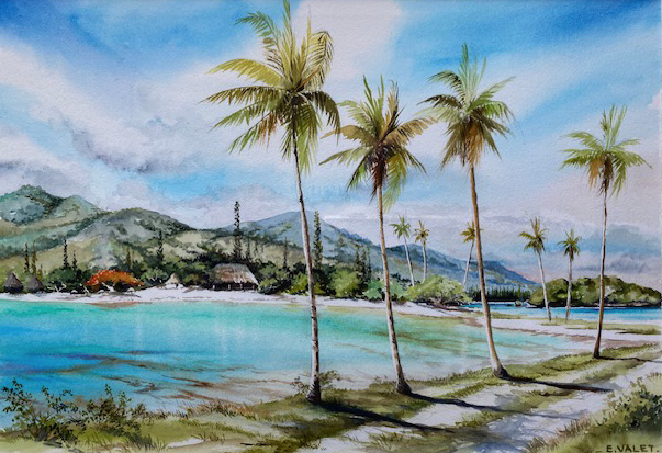 aquarelle sur papier-ancien relais de Kanuméra ( Eric VALET )