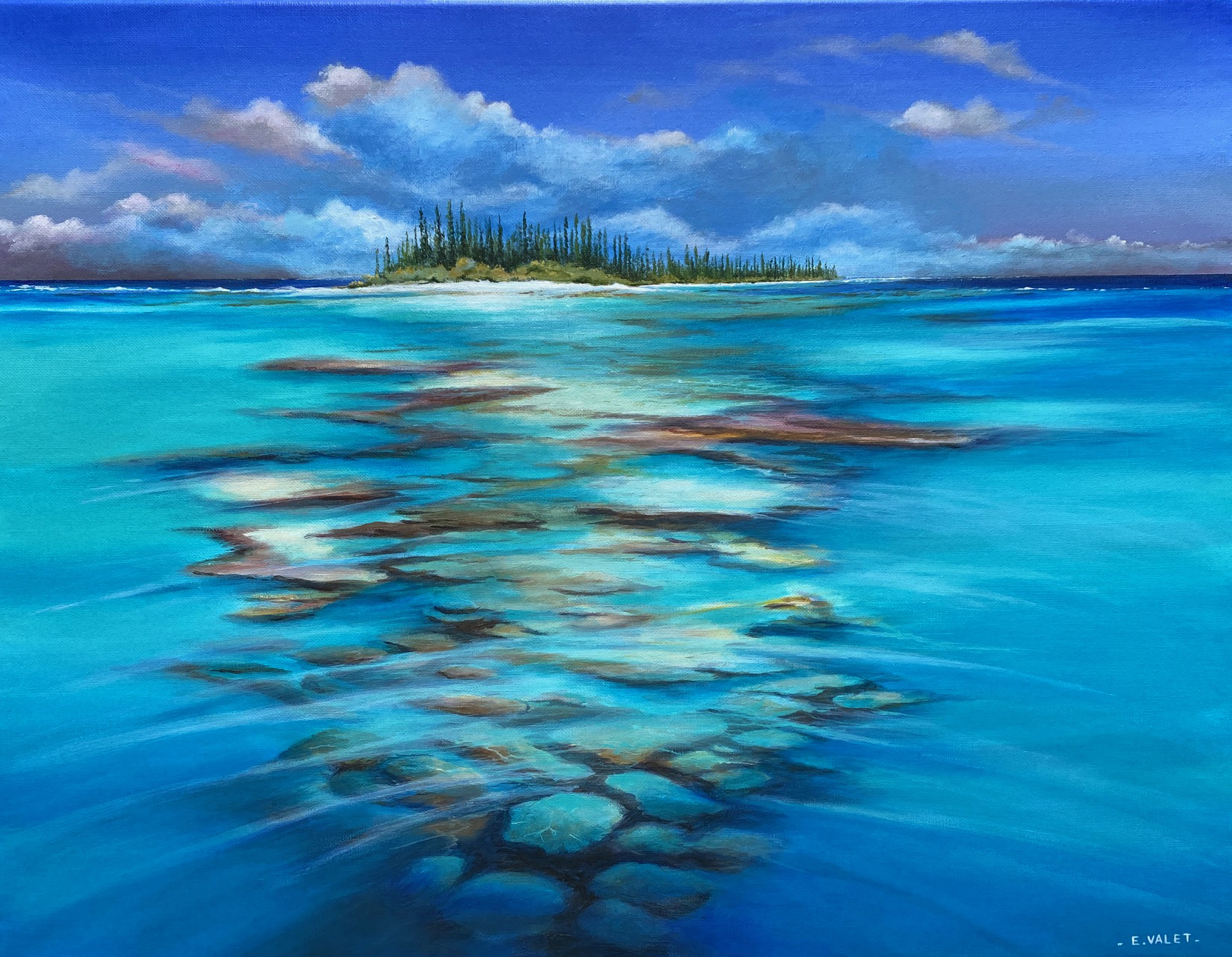 acrylique sur toile-Ilot Brosse ( Eric VALET )