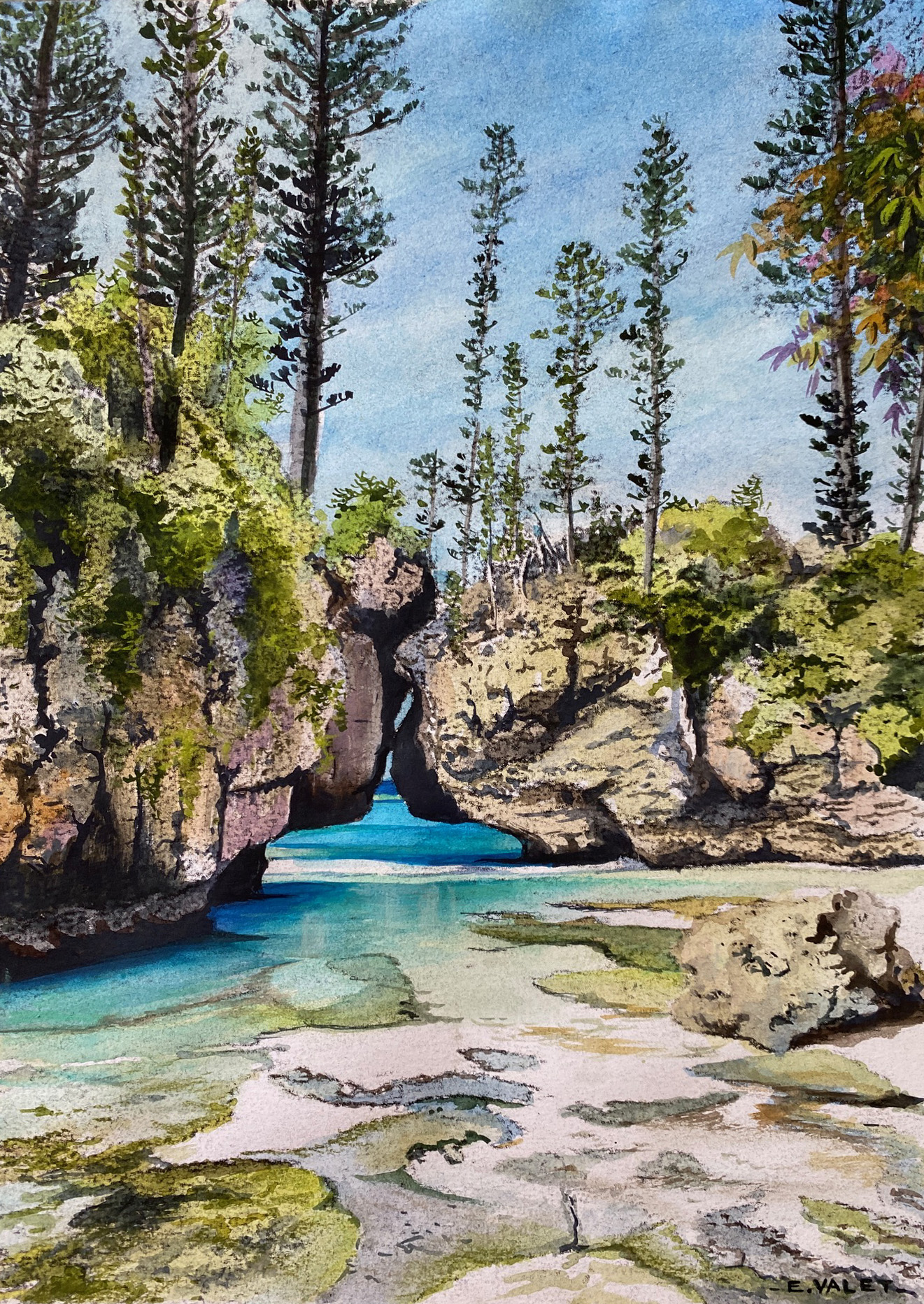 aquarelle sur papier-Maré ( Eric VALET(vendu) )