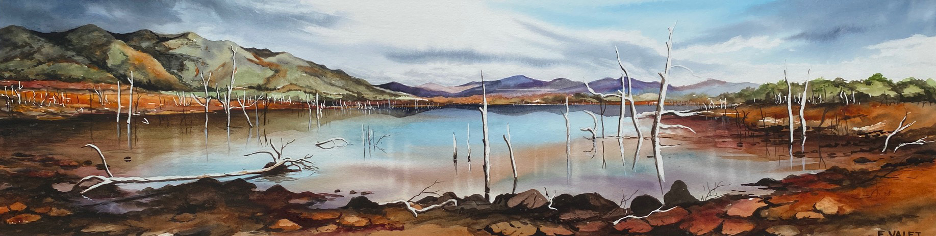 aquarelle sur papier-Le sud ( Eric VALET )